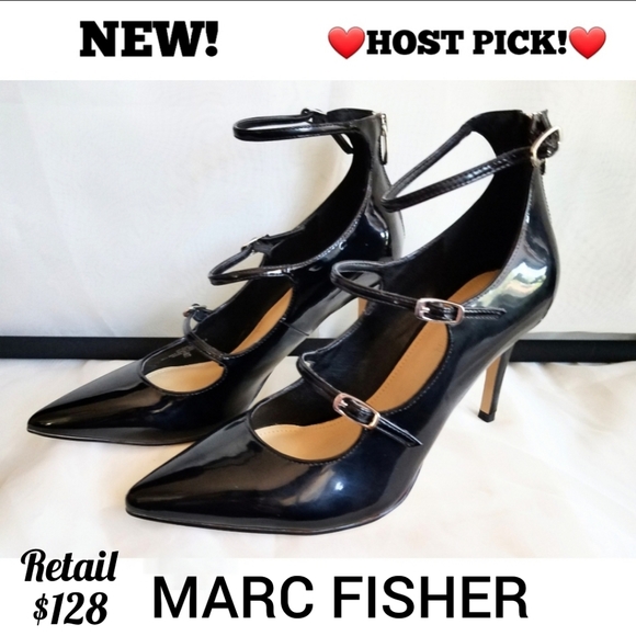 Marc Fisher Shoes - Final Price $128 Retail Marc Fisher NEW! black pointed toe strappy heels sz 7.5